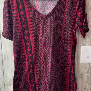 Lularoe Iris Black and Red Shirt